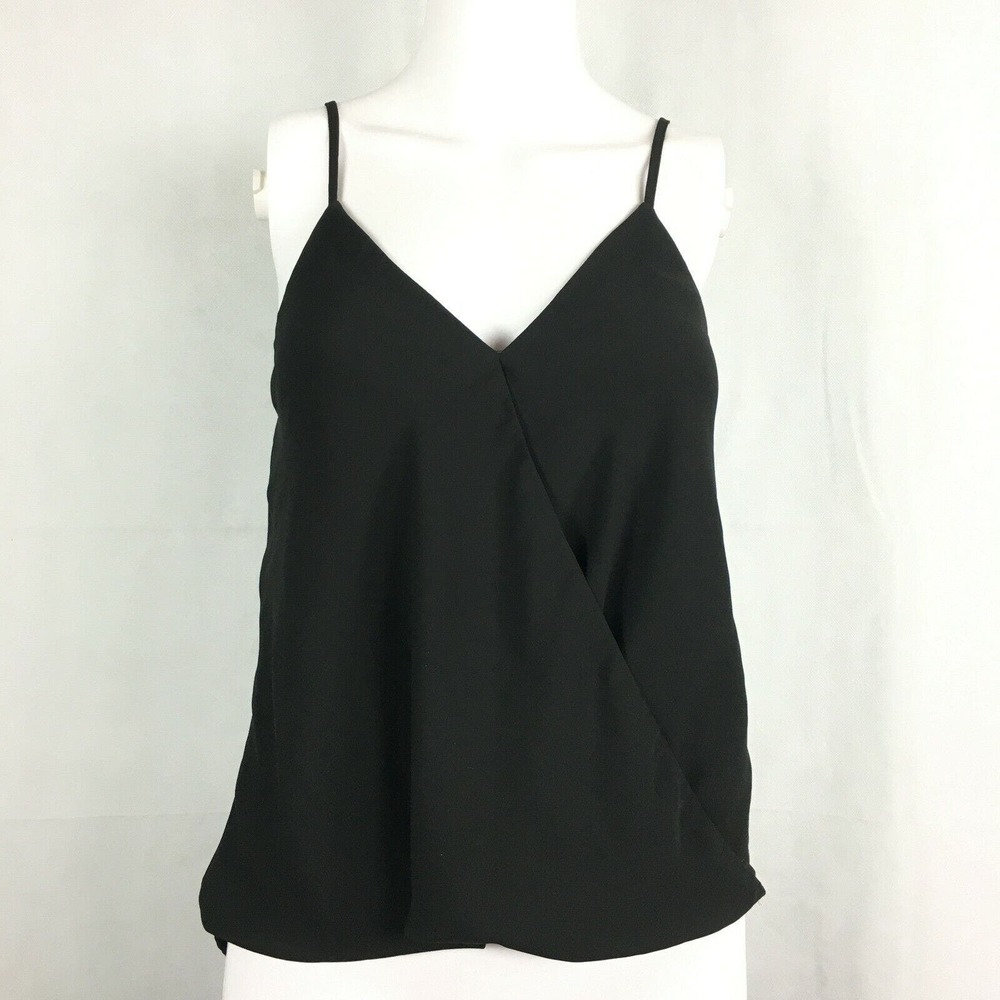 Dainty Hooligan Shirt Womens S Black Wrap Front Cami‎ Tank Top Adjustable Straps